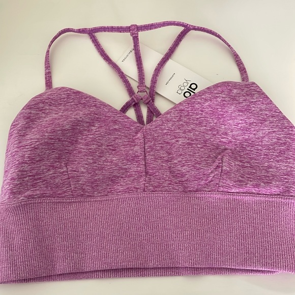 NWT ALO YOGA ELECTRIC VIOLET BRA ALOSOFT LAVISH BRA SIZE MEDIUM   * FIRM PRICE * - Picture 2 of 6